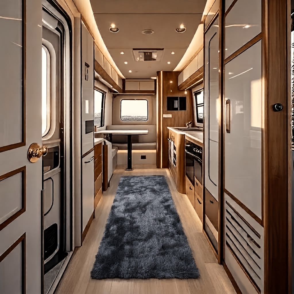 Image of Carpet, Thickened Plush Rv Passage Carpet Comfortable Silent Dual Use, A Warm !
