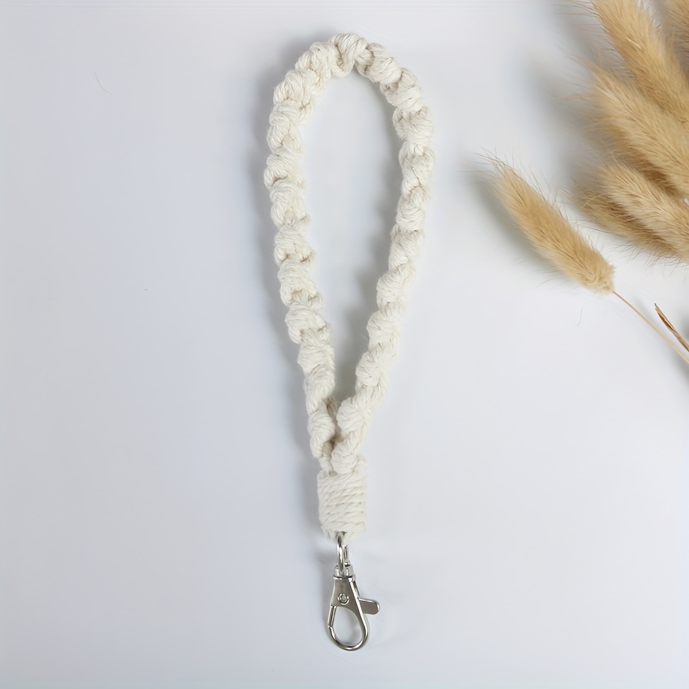 Image of 1pc Rope Handmade Braided Keychain Lanyard, Wrist Strap For Mobile Phones, Car Keys, Etc