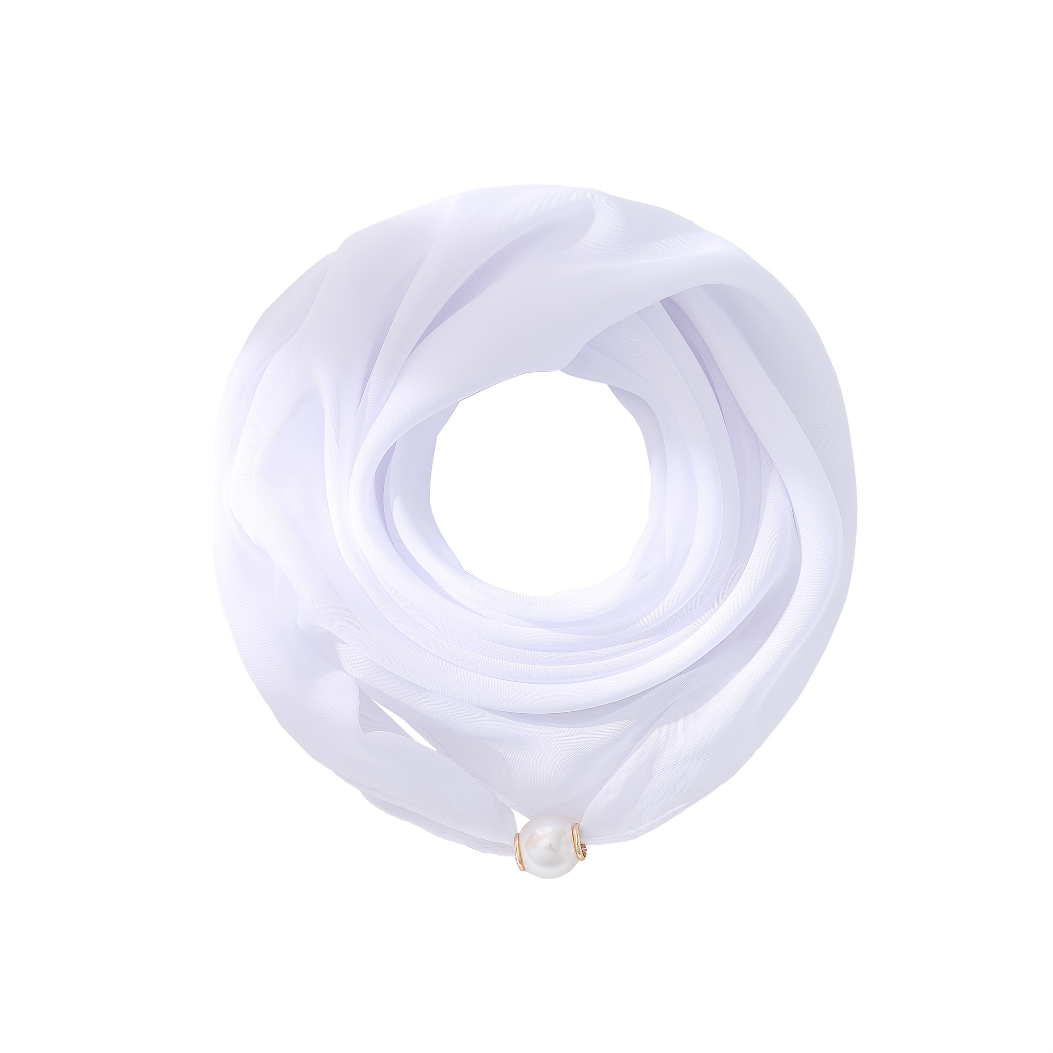TEMU Élégant foulard de cou en de soie avec boucle magnétique en perle, garde-cou léger et transparent pour femmes, coussin de cou doux et respirant,