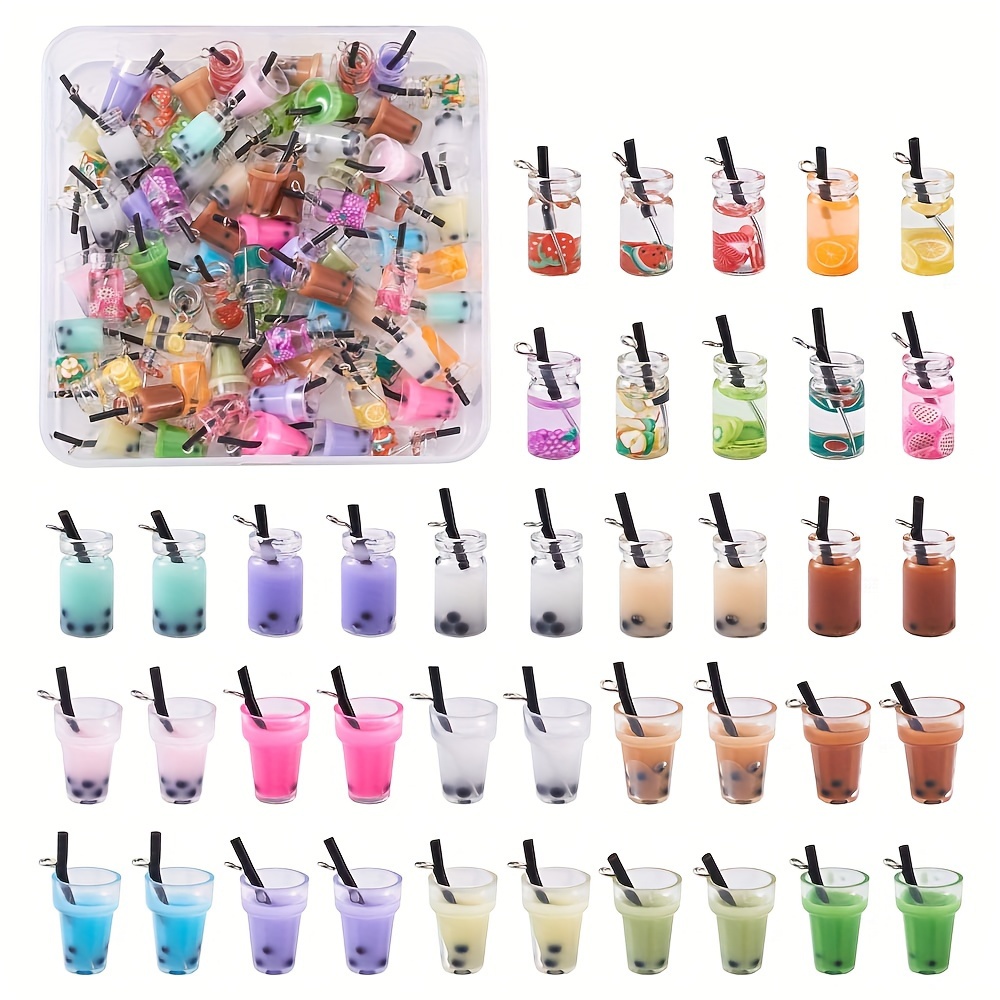 

30pcs Resin Charm Set - Vibrant Cup & For , Keychains & Crafts - Holiday Parties & Gifts