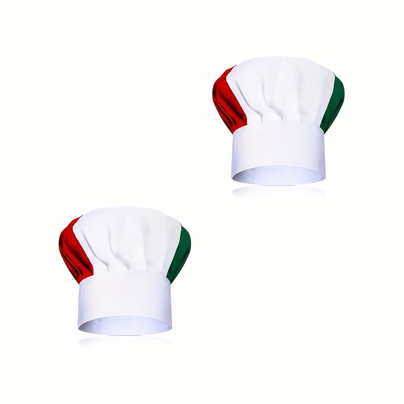 E-shop 2 Stück Kochmützen für Männer, Catering Arbeitsmützen, Pilzmützen, Hotelküchen , Verstellbares Gummiband, Ölrauch-Stoffkappe