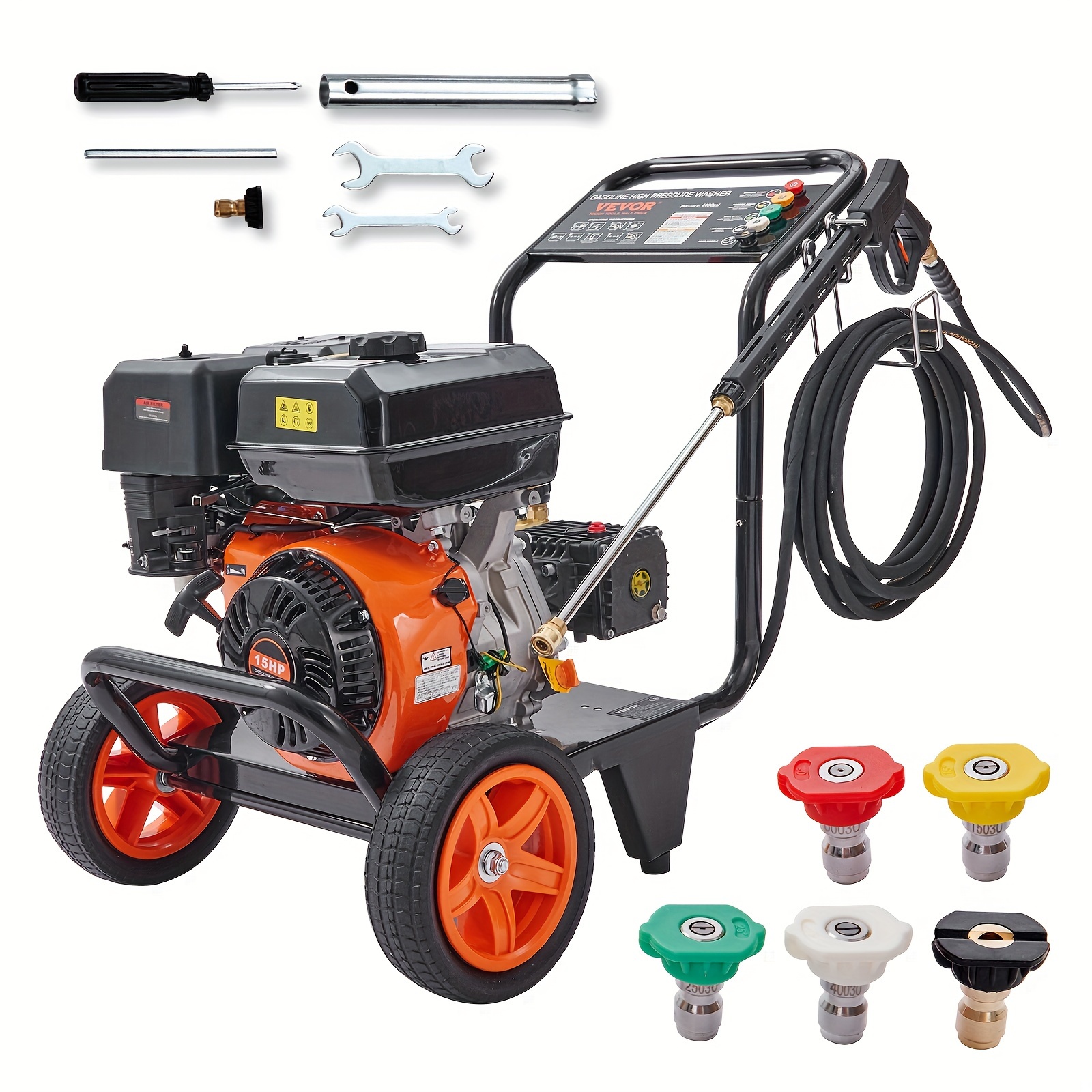 

Vevor Gas Pressure Washer, 4400 Psi 4.0 Gpm, Gas Powered Pressure Washer With Copper Pump, Spray Gun And Extension Wand, 5 Quick Connect Nozzles, For Cleaning Cars, Homes, Driveways, Patios