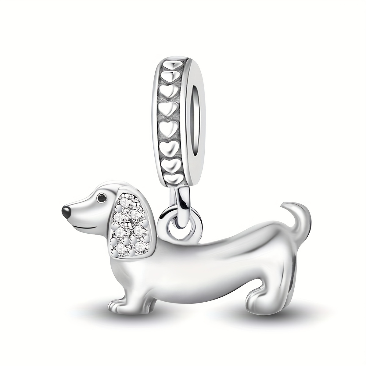 E-shop Dackel Perlenanhänger für Damen Schmuck, 925 Silber plattiert, Promotion Valentinstag Muttertag Party Geburtstag Festival Beliebtes Geschenk