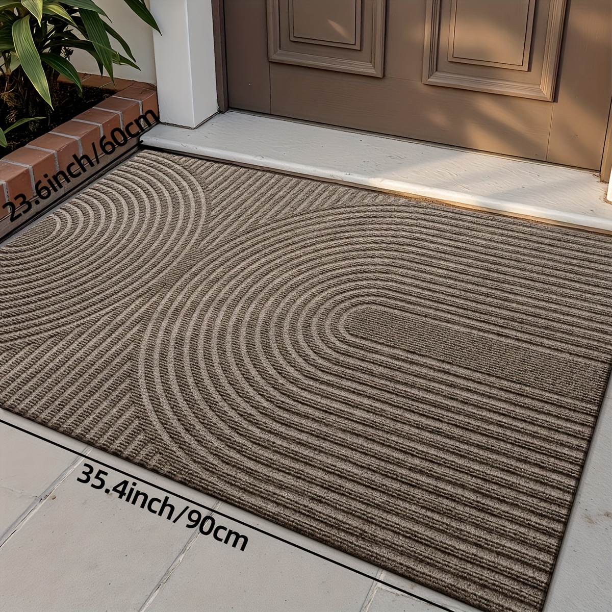 Image of 1pc Door Mat Door Mat, Simple Solid Color Door Mat Durable Indoor Doormat Front Door Mat, Non Slip Low Profile Door Mat For Entry, Patio, Home Decor