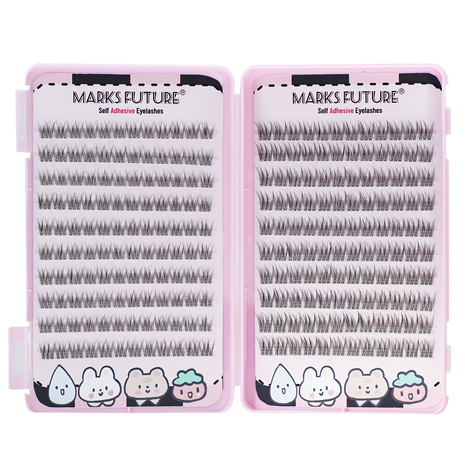 Image of Marks Self-adhesive Press- Suitable For Diy /korean Style, Pre- C Natural Clusters With Natural Suitable For /eye Role-play, Ultra-thin Lightweight Glue-free Lash Extensions For Beginners