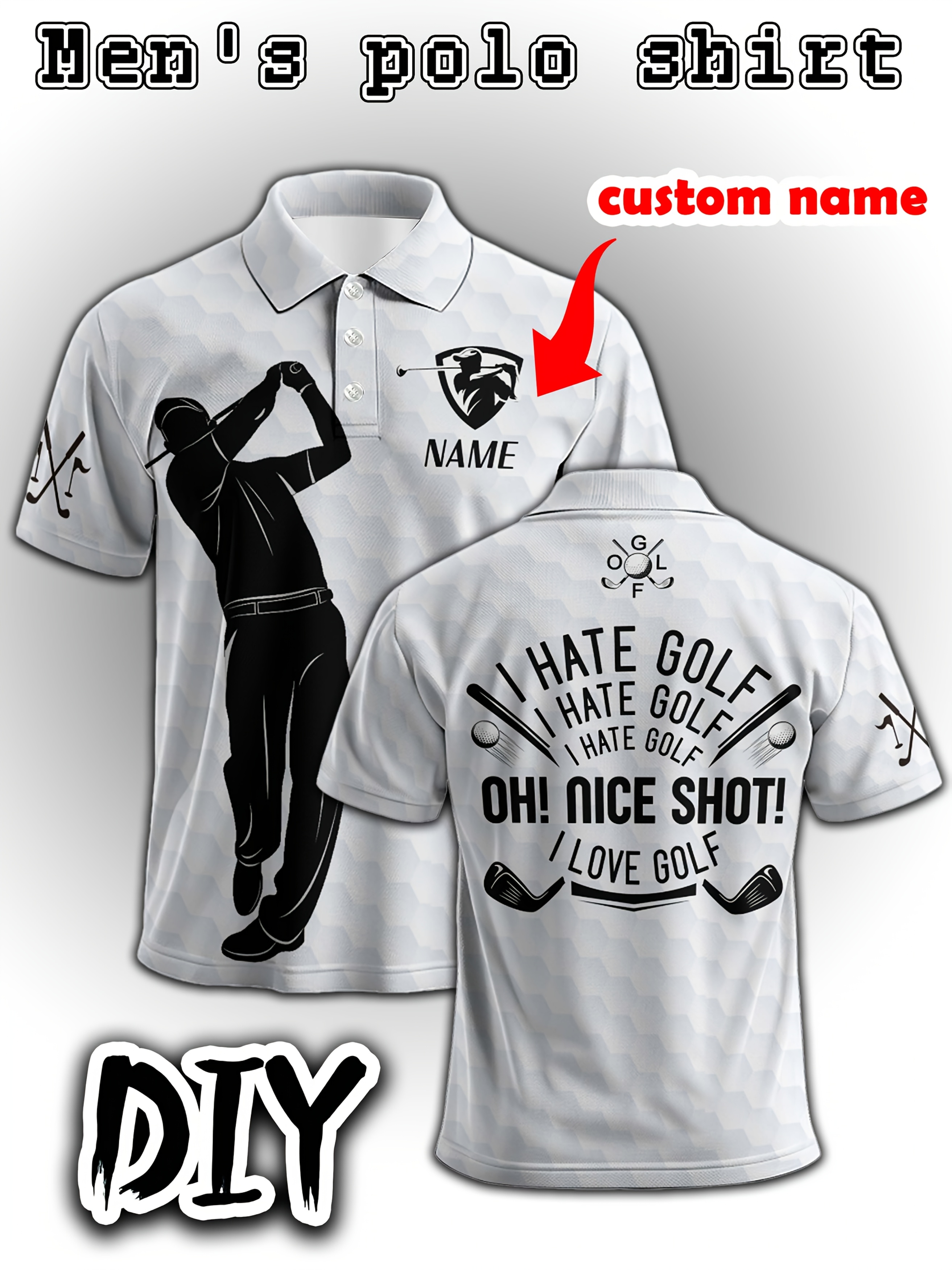 maglietta golf misura in poliestere traspirante stampa Temu Italy