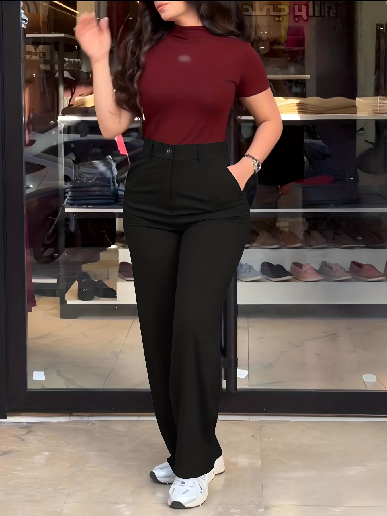 Women's Solid Color Casual Slim-Fit Long Pants