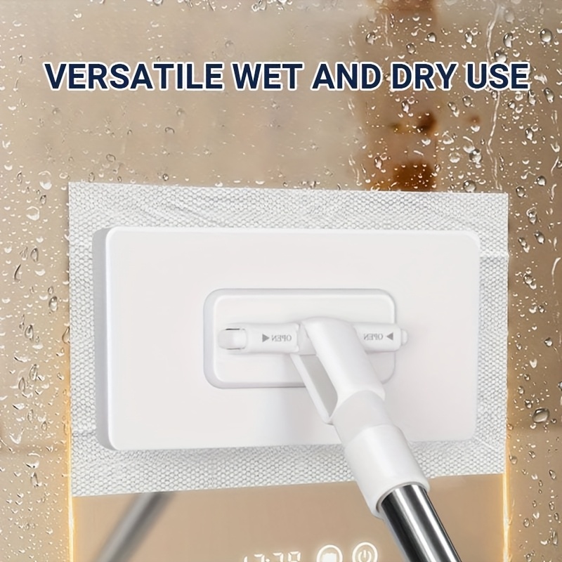 7pcs set 1pc mop and 6pcs random color cloth hand wash free lazy   mop for wet and dry use reusable press clip mop   for kitchen bathroom window and floor multifunctional cleaning tool Product details 7