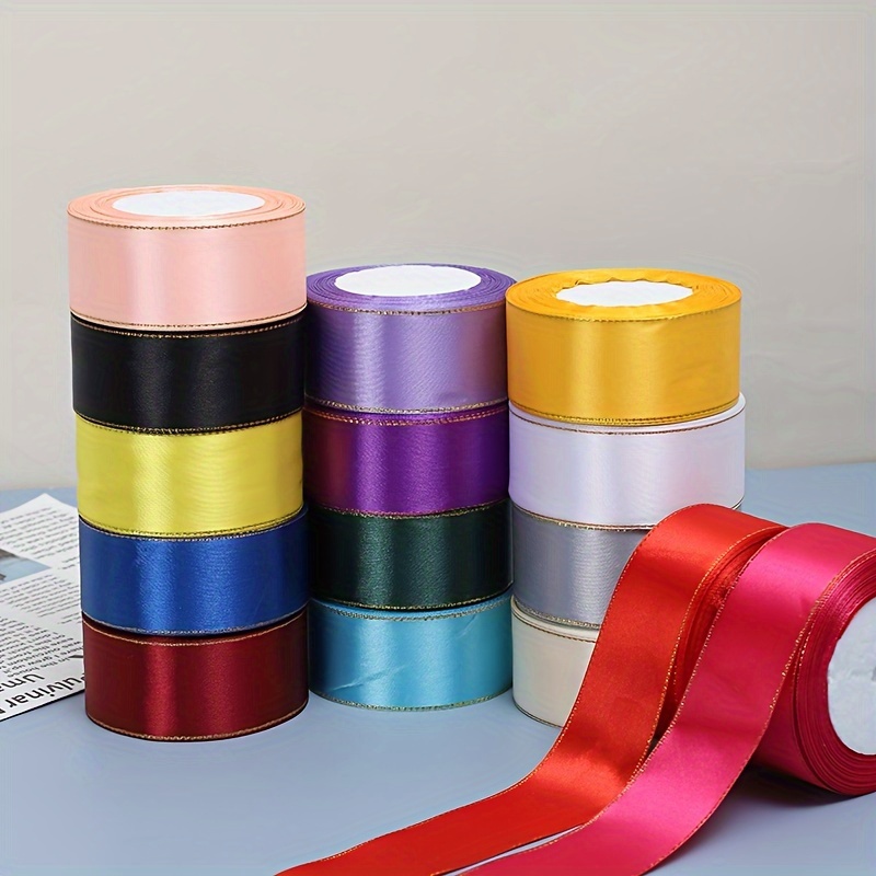 

1 Roll, 4cm Colorful Satin Fabric Ribbons For Flower Gift Wrapping Crafting 864inch