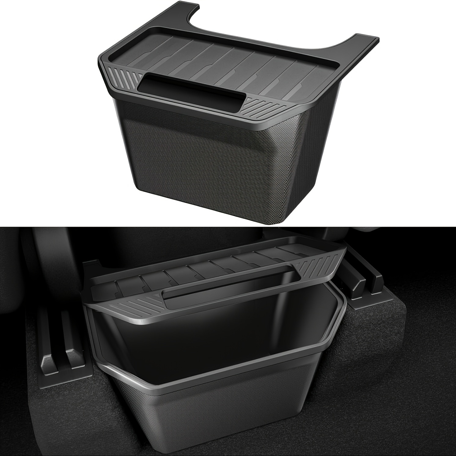 

2024 Newest Rear Center Console Organizer For For Accessories, [hidden Design] [more Storage Capacity]tpe Trash Can Storage Box, Fit For For 2024-2020