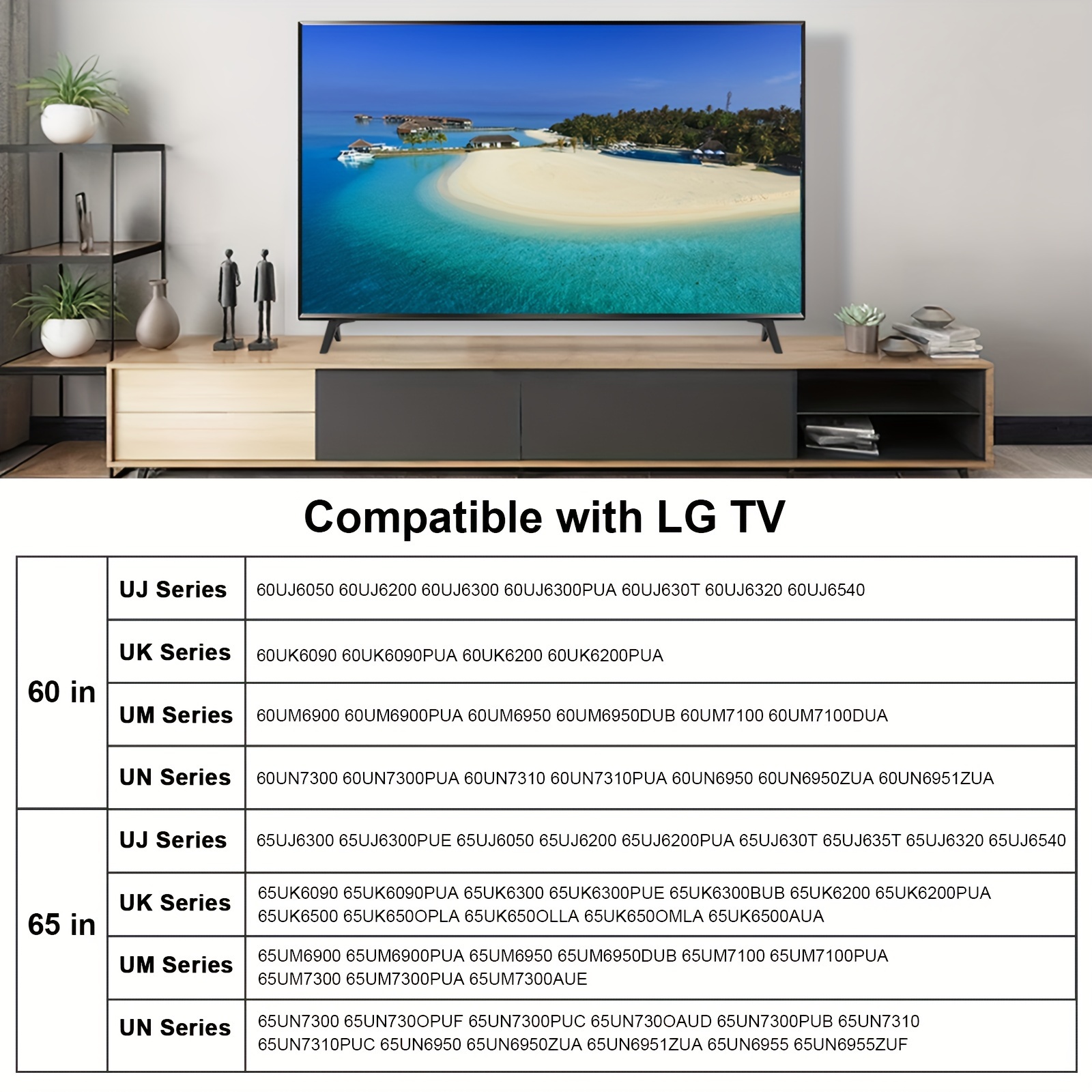 Soporte para patas de TV LG, patas de soporte de TV para LG TV Stand  60UM/65UM/60UN/65UN 65UM6900 65UM6950 65UM7100 65UM7300 65UN7300 65UN6950