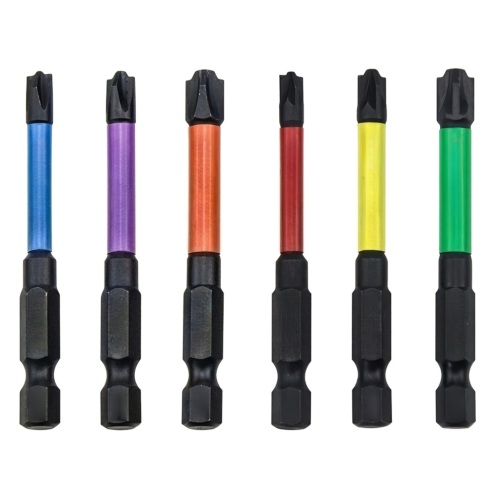 6pcs 65mm Magnetic Special Slotted Cross Screwdriver Bit | Metal Hexagonal Head, No Electricity Or Battery Required, For Electrician Circuit Breakers, Socket Switch, Power Tool
