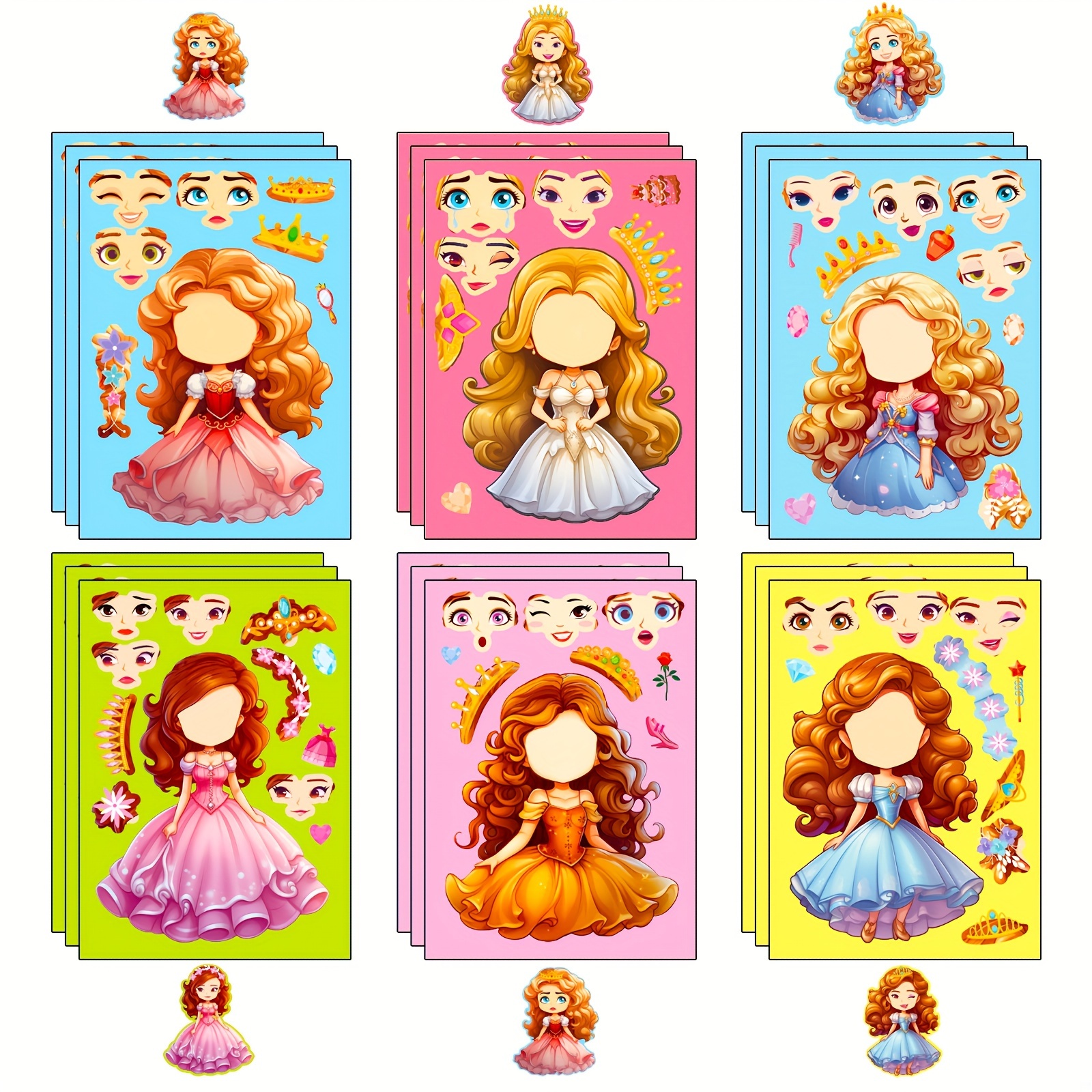 24 Sheets Make Your Own Mermaid Princess Stickers Make A Face Stickers for  Kids Toddlers with Mermaid DIY Craft Stickers Kids Party Favor Supplies
