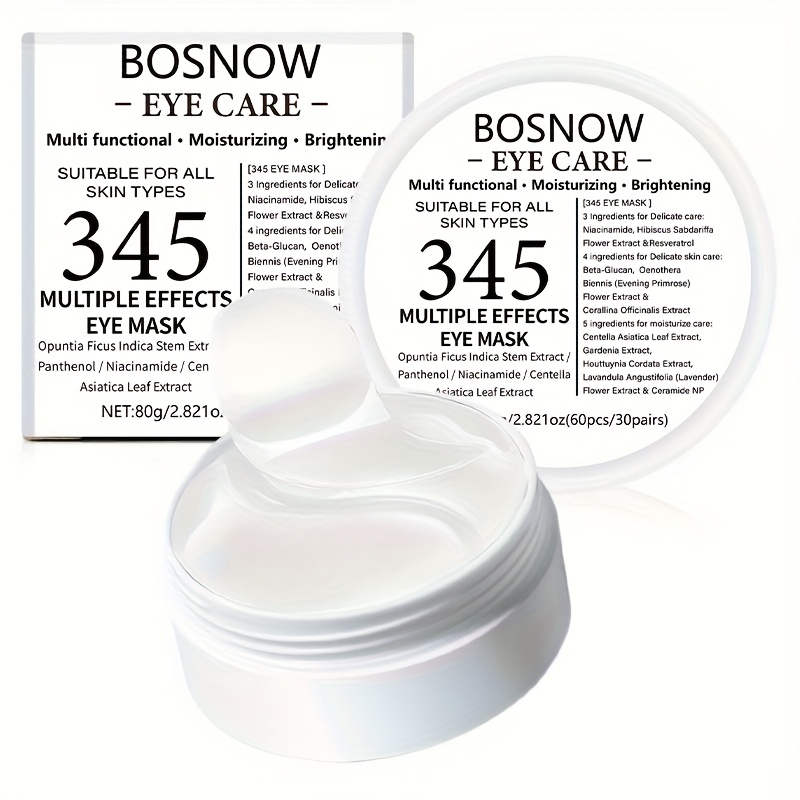 Image of Instant 60pcs 345 Multi-effect Eye Mask Patches, Niacinamide, Hyaluronic Acid, And Panthenol, To Moisturize, , Firm, And Smooth, Leaving Skin Looking Healthy, Smooth, And With Skincare