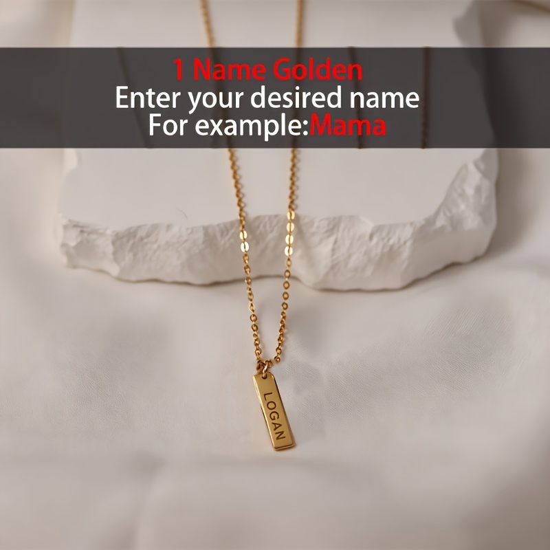 TEMU A Personalized And Exquisite Necklace Featuring Multiple Bar Pendants With Stylish English Names, Made Of 304l Stainless Steel That Laser