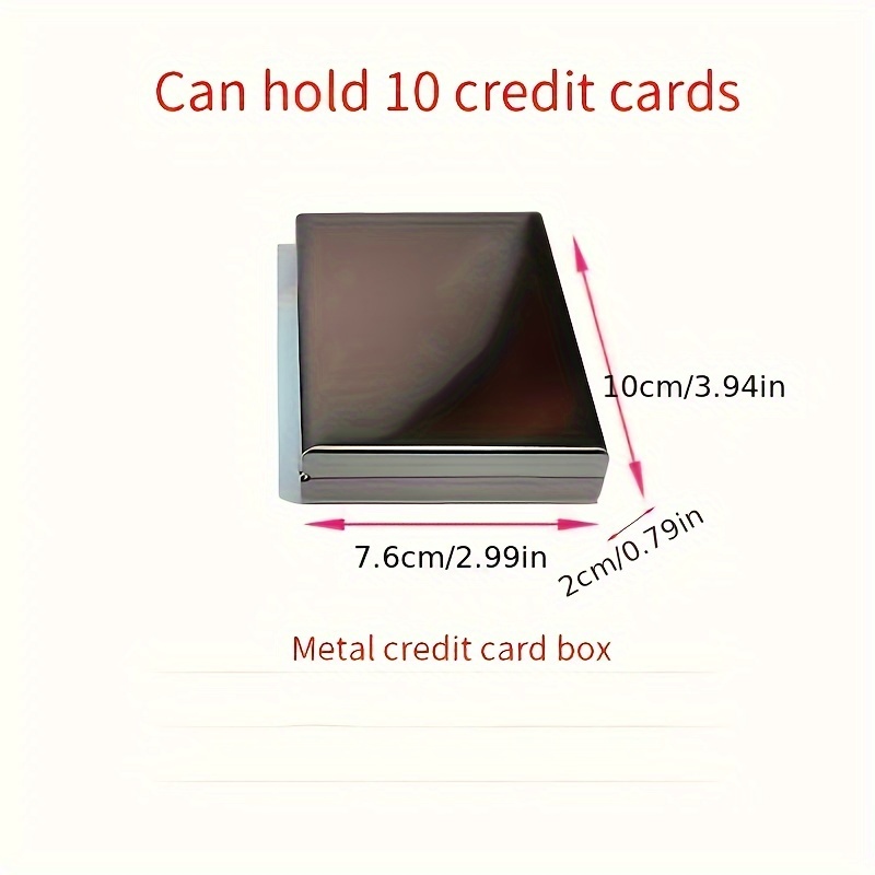 elegant metallic credit card wallet fashionable stainless steel card holder with anti theft rfid blocking portable bank credit card case details 4