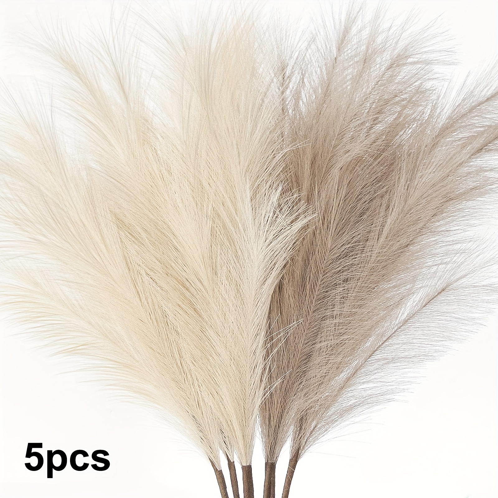 

5pcs Faux 38inch Pampas Grass Large Tall Fluffy Artificial Fake Flower Bedroom Decor Boho Decor Bulrush Reed Grass For Vase Filler Farmhouse Home Wedding Decor (3pcs Light Brown And 2pcs Brown Grey)