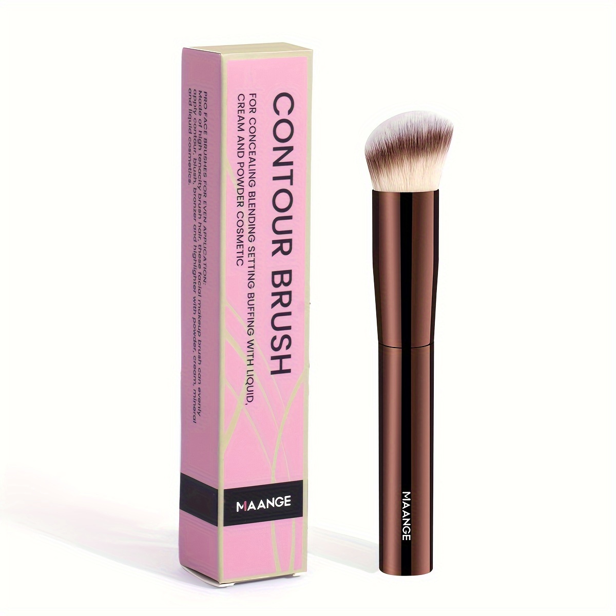 

Maange 1pc High-end Aluminum Tube Cosmetic Brush Concealer Brush Powder Blusher Brush Portable Cosmetic Tool Paper Box Package Suitable For Lady Gift