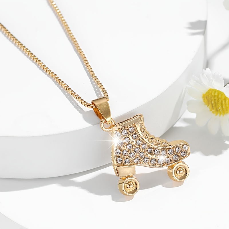 TEMU Collar colgante elegante, moderno y fácil de usar con forma de patines de hielo, para el uso diario y como regalo para mujeres