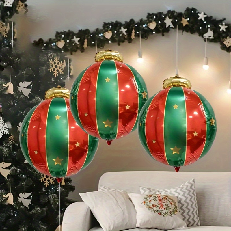 

3pcs Christmas Hanging Balloons - Multifunctional Aluminum Film Balloons For Theme Decorations, Suitable For Wedding, , Christmas, , Valentines-day, Carnivals - For & , 14+