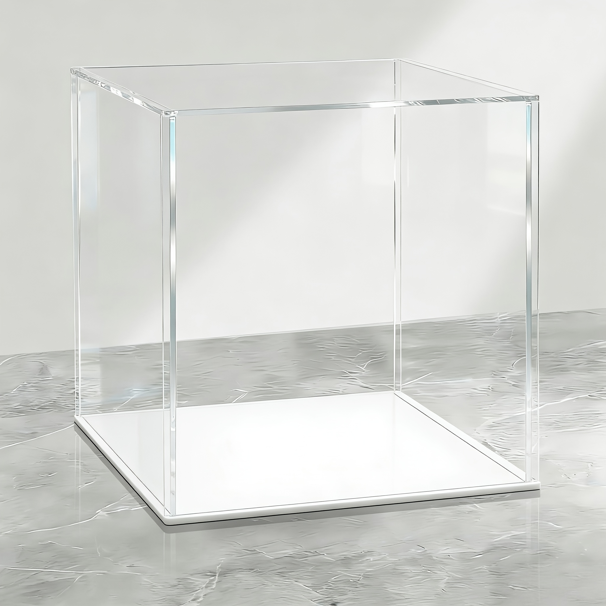 TEMU Boîte d' transparente en acrylique de grande taille, armoire de rangement 12,4 X 12,4 X 12,4 pouces (31,5 X 31,5 X 31,5 cm)