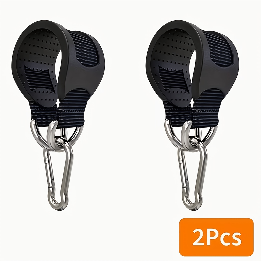 TEMU Multifunctional Non-slip Hanging Strap With Metal , Outdoor Camping Hiking Tool, 2pcs, Black