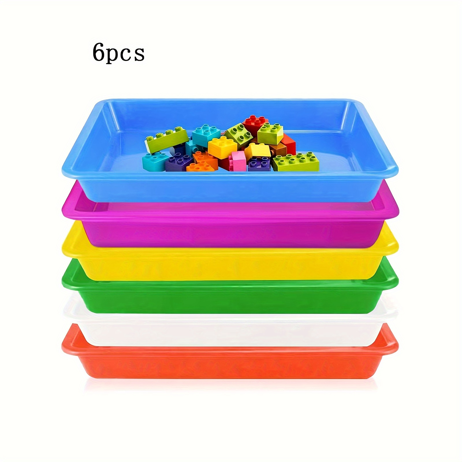 

Set Of 6 Plastic Art Trays, - , Pp , Organizing Trays For Diy Projects, Painting & Beading - Bottom &