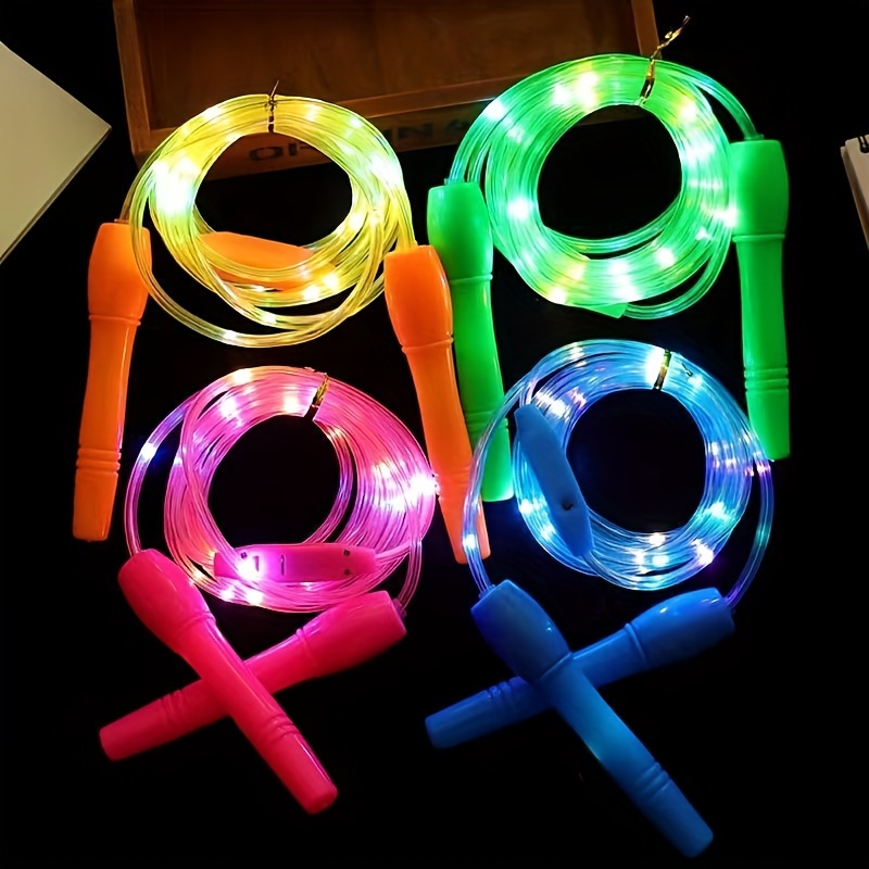 

1pc Luminous Jump Rope Glitter Led Luminous Multicolor Adjustable Length Student Colorful Night Light Sports Jump Rope Gift