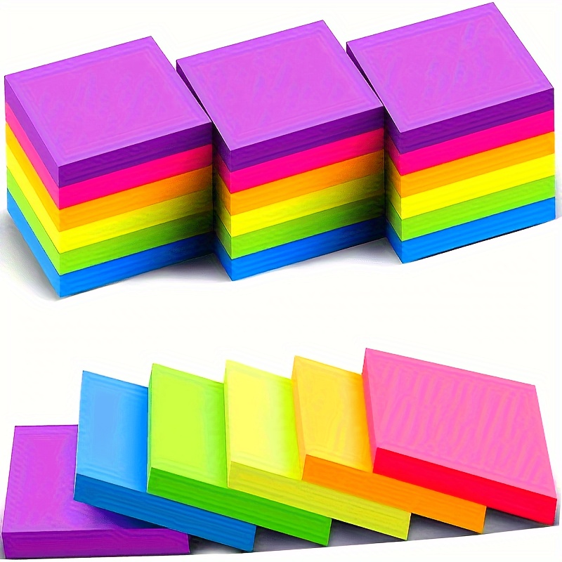 

100pcs Notes - Assorted Colors, Square Shape For Office & School Note Pads For Work