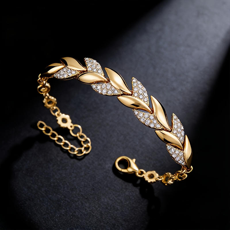 TEMU Light Luxury High-end Leaf-shaped Women's Bracelet, A Versatile, Fashionable, And Exquisite Accessory