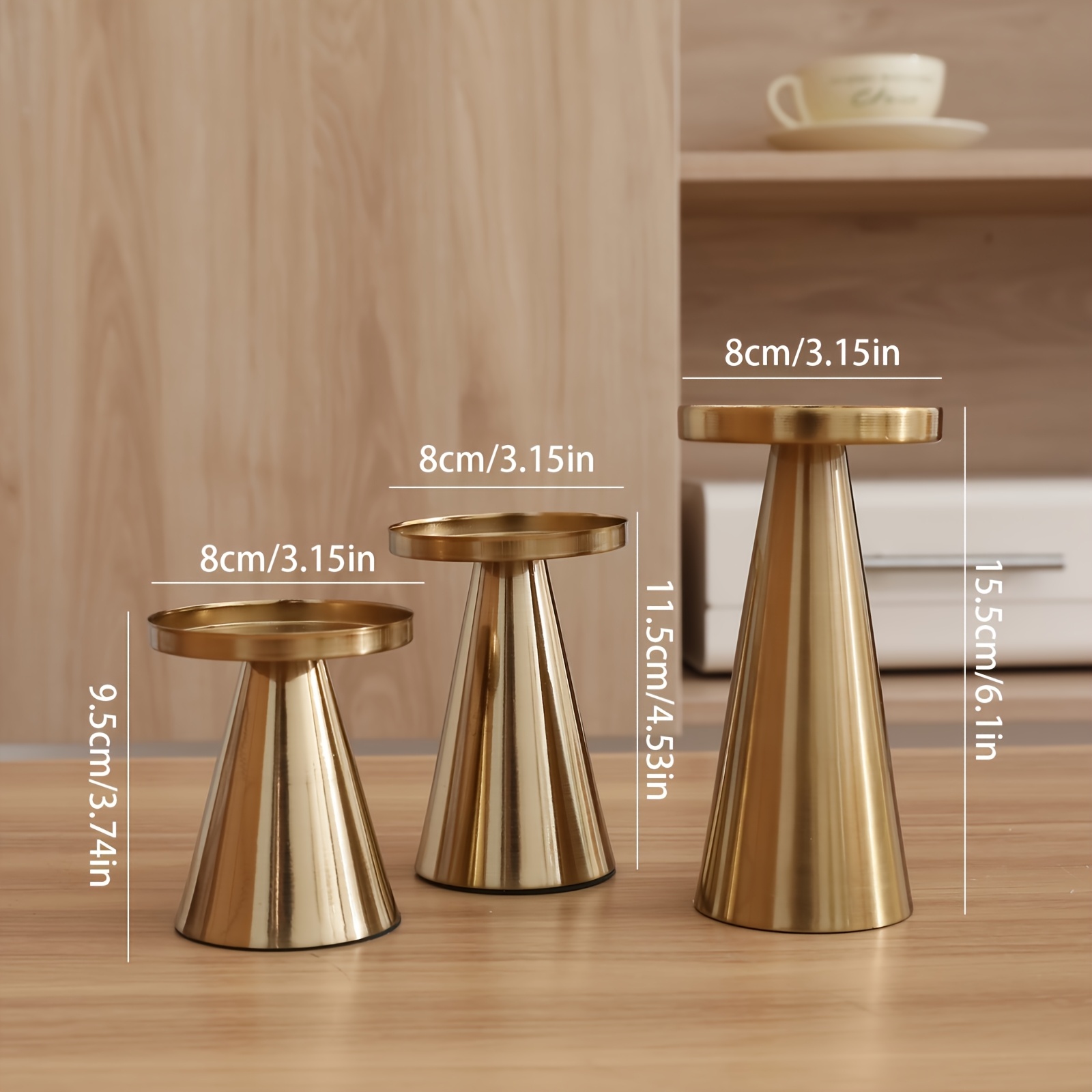 TEMU 1 Set Of 3 Conical Candle Holders, Christmas, Halloween Table Decoration, Candlelight Dinner Photo Props, Wedding Anniversary Wedding