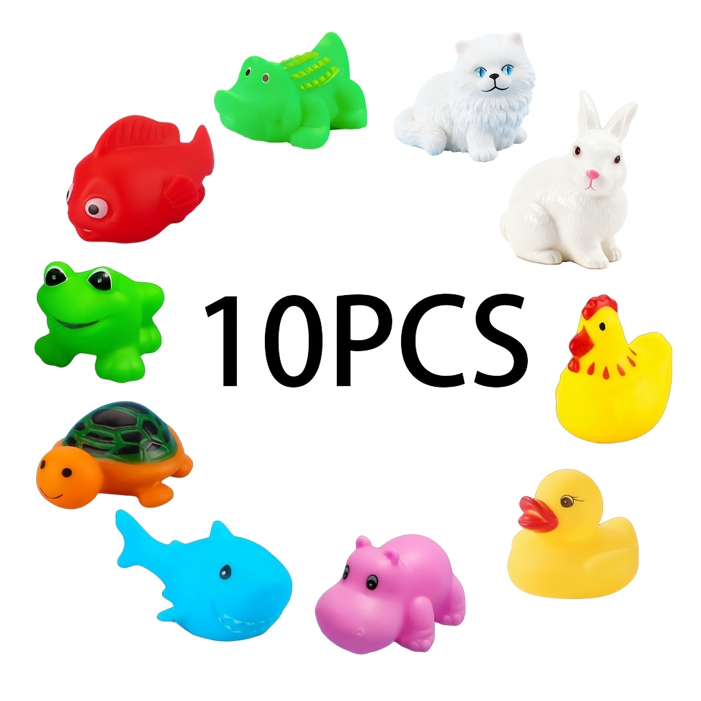 10pcs Cute Rubber Duck Toys | Colorful, Durable, Floating and Interactive Baby Bath Toys, Ideal for Baby Shower Gifts