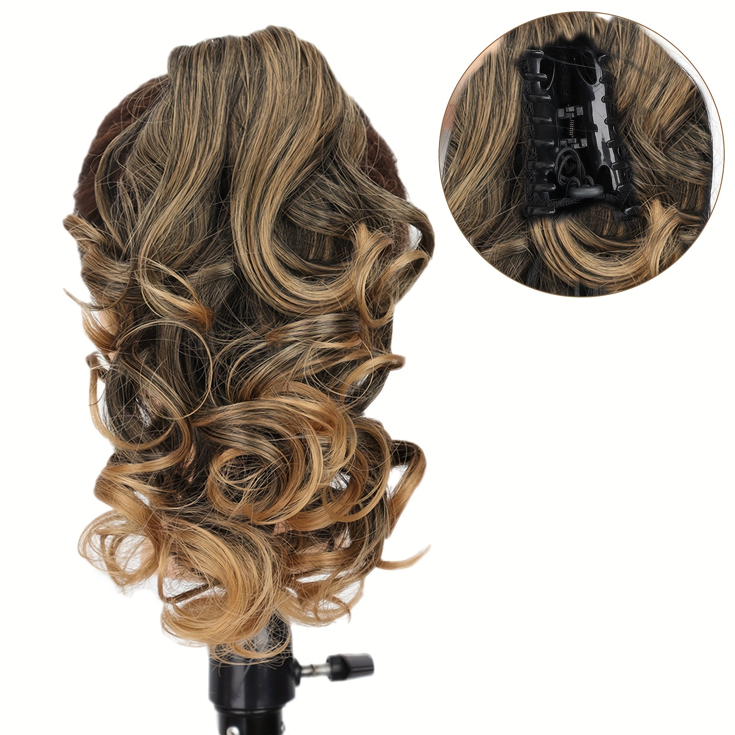 TEMU Extensión de de Caballo con Pinza de 8 Pulgadas Chic - Cabello Sintético Resistente al para Mujeres, para Casual y Halloween