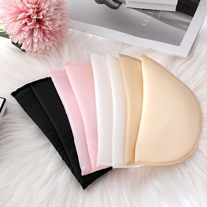 4 Pairs Of Embedded Shoulder Pads In Optional 0.8cm Thickness Round High And Low Shoulder Pads For Men And Women Suit T-shirt Sewing Lining Clothing Additions Black White Pink Light Beige