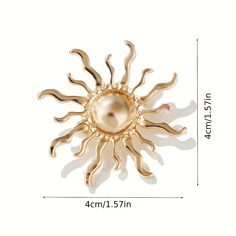 Golden and Silvery Contrast Sunflower Brooch, Everyday Versatile Accessory