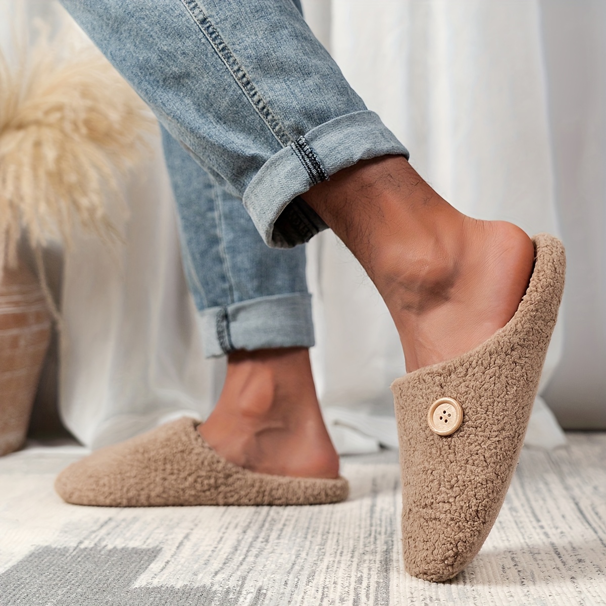 Fashionable 's Indoor Slippers, -on, Comfortable And Silent, Suitable For Spring, Autumn, And Winter