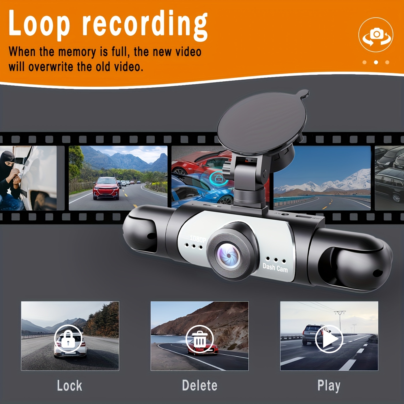 360° 4-Channel 1080P Ultimate Security Dash Cam Kit, 1080P Front & 720P Left Right Rear, Super Night Vision, WDR, G-Sensor, Loop Recording, Optional Memory Card & Lens - Black Box for Safe Driving.