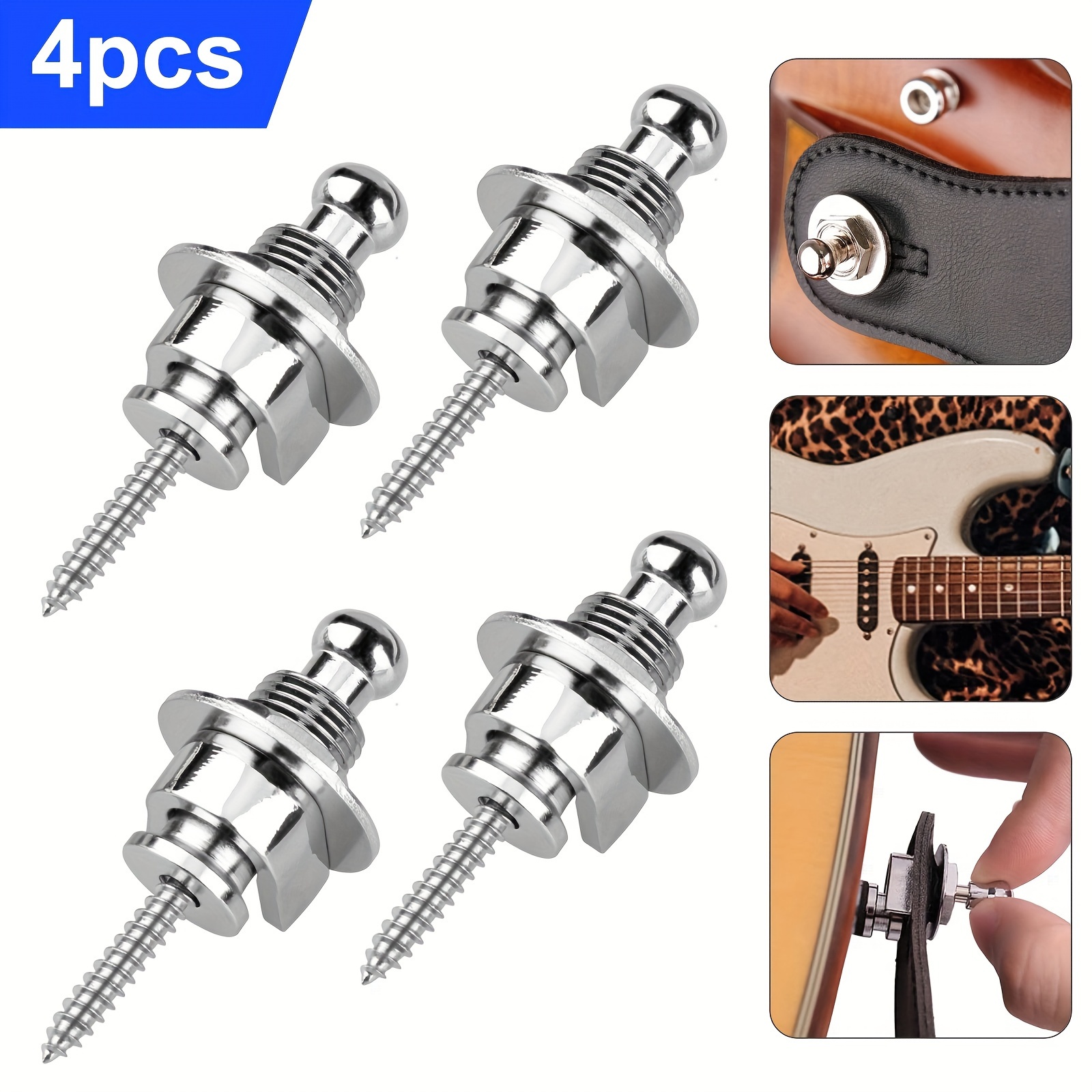 

4pcs Guitar Strap Locks, Quick Release Strap Lock Retainer System, Accessories Set For Acoustic, Electric, Bass, Ukulele