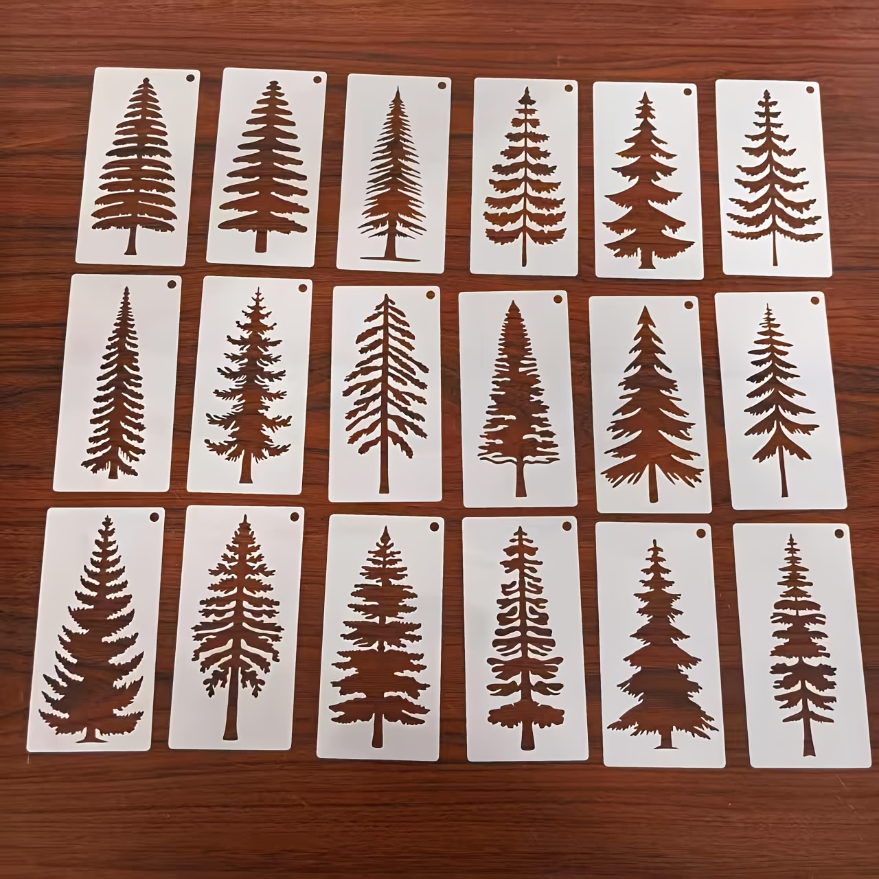 TEMU Pochoirs de pins pour peinture, 18 pièces 15,,62 cm, pochoirs en plastique réutilisables pour loisirs créatifs, petits pochoirs de pins pour