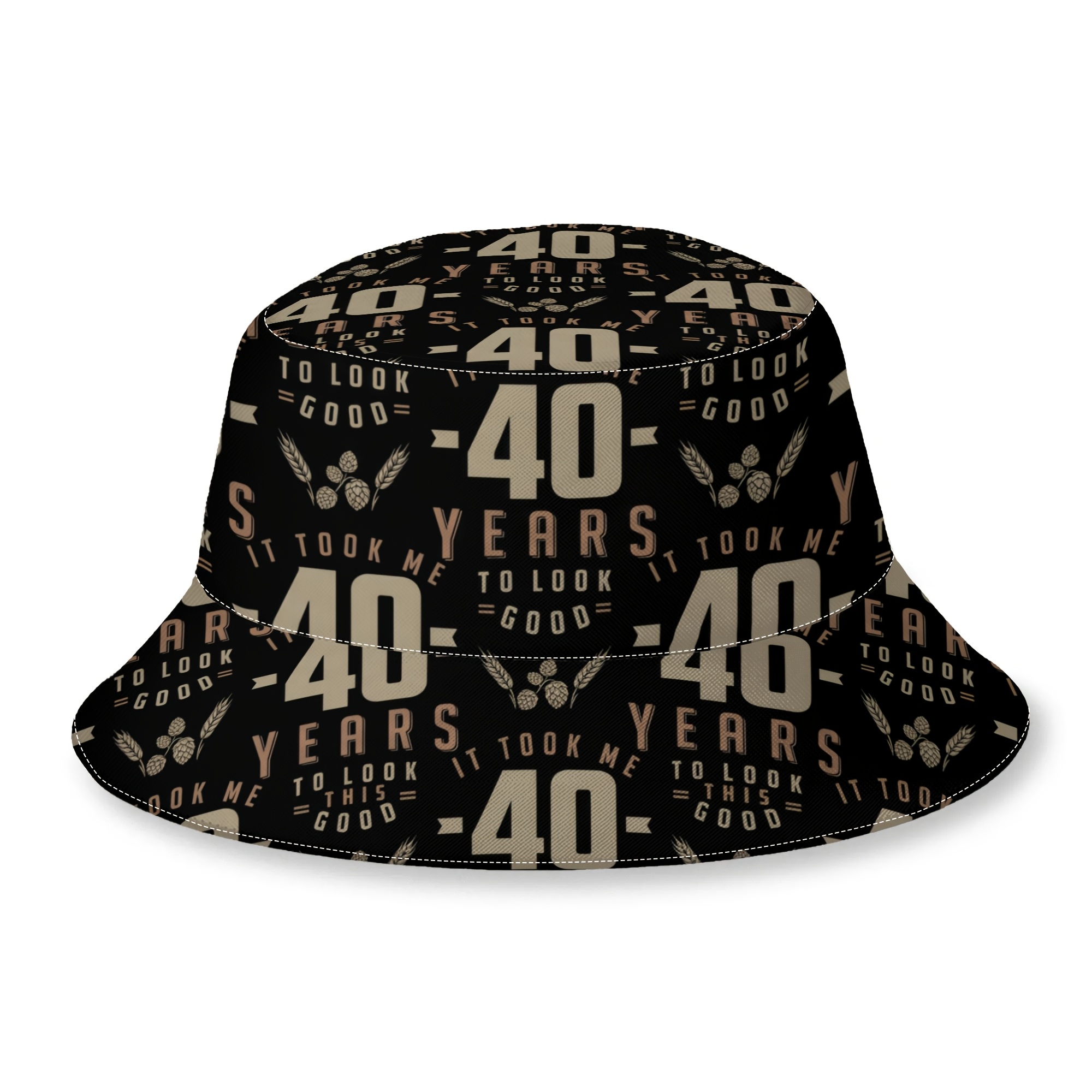 TEMU 1pc 's 40th Birthday Bucket Hat - Old Gift Cap, Sporty Hip-hop Thin Hat Suitable For Summer, Birthday, Celebration For 40 Year Olds