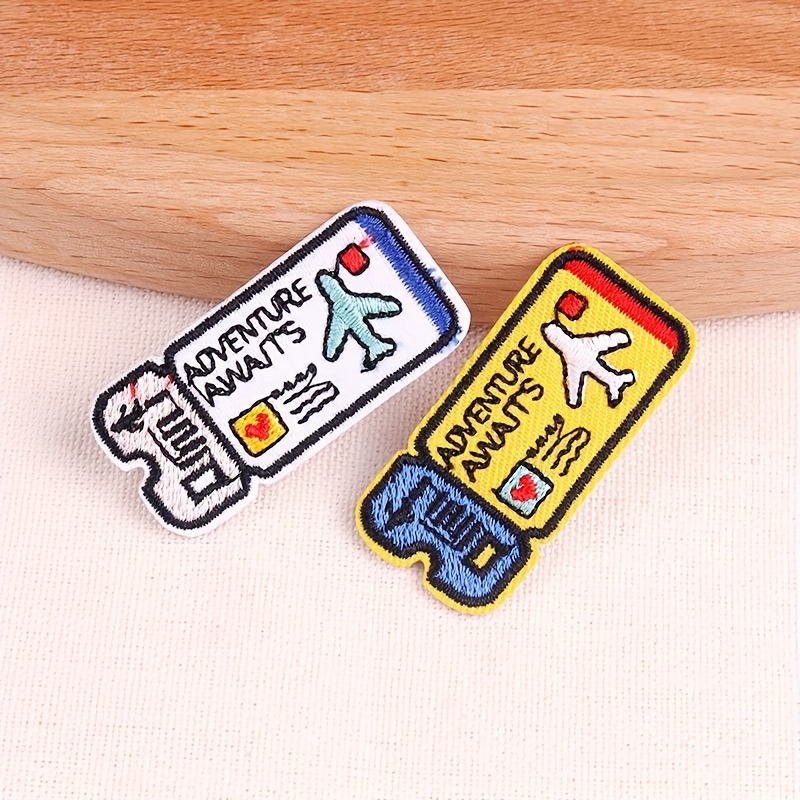 TEMU Set Of 2 Cartoon-themed Embroidered Patches For Clothing That Ironed On