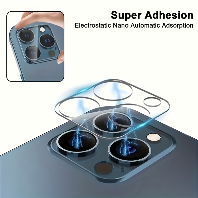 2pcs 9H Tempered Glass Camera Lens Protector for iPhone 16/15 Pro Max & 14 Pro/13/12/11 - Ultra-Clear, Scratch-Resistant, Bubble-Free, Case-Compatible