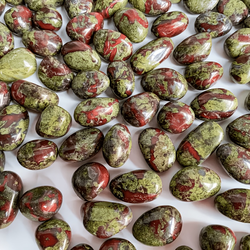 Natural Dragon Bloodstone Crystal, Large Texture Polished Stone