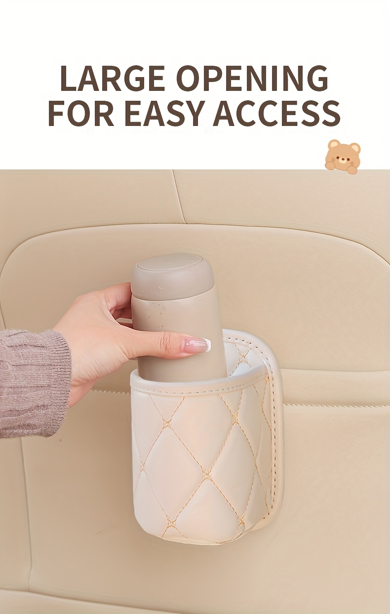 1pc pu leather car cup holder multifunctional car door hanging storage bag put umbrellas and throw out the trash     fits most cars Product details 4