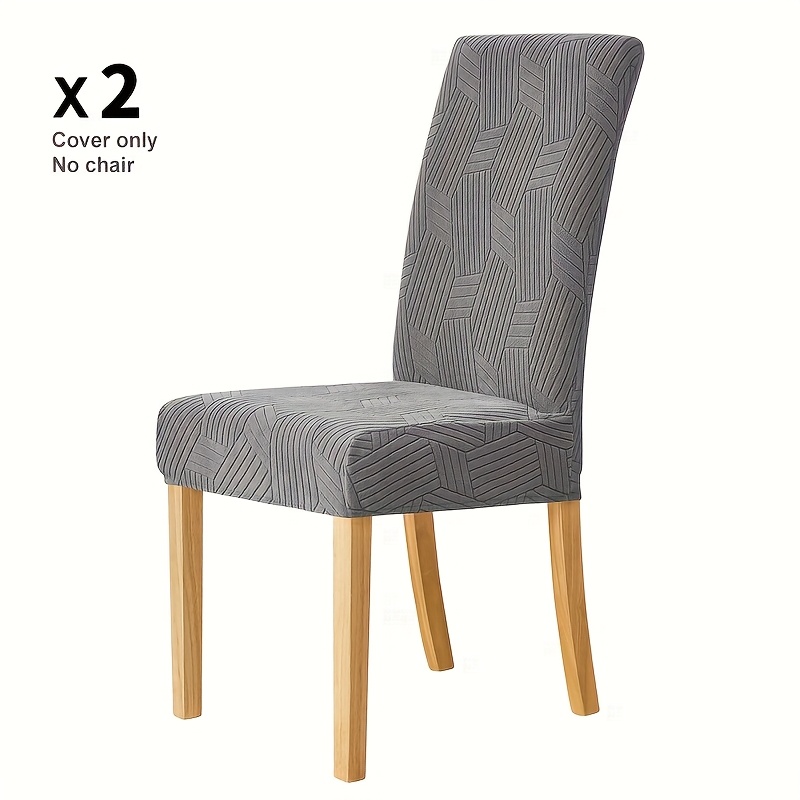 TEMU 2/6 pièces Housses de Chaise Élastiques à Transfert de Teinture Inclinée Compatibles pour Maison & Hôtel - Design Moderne Extensible en Une