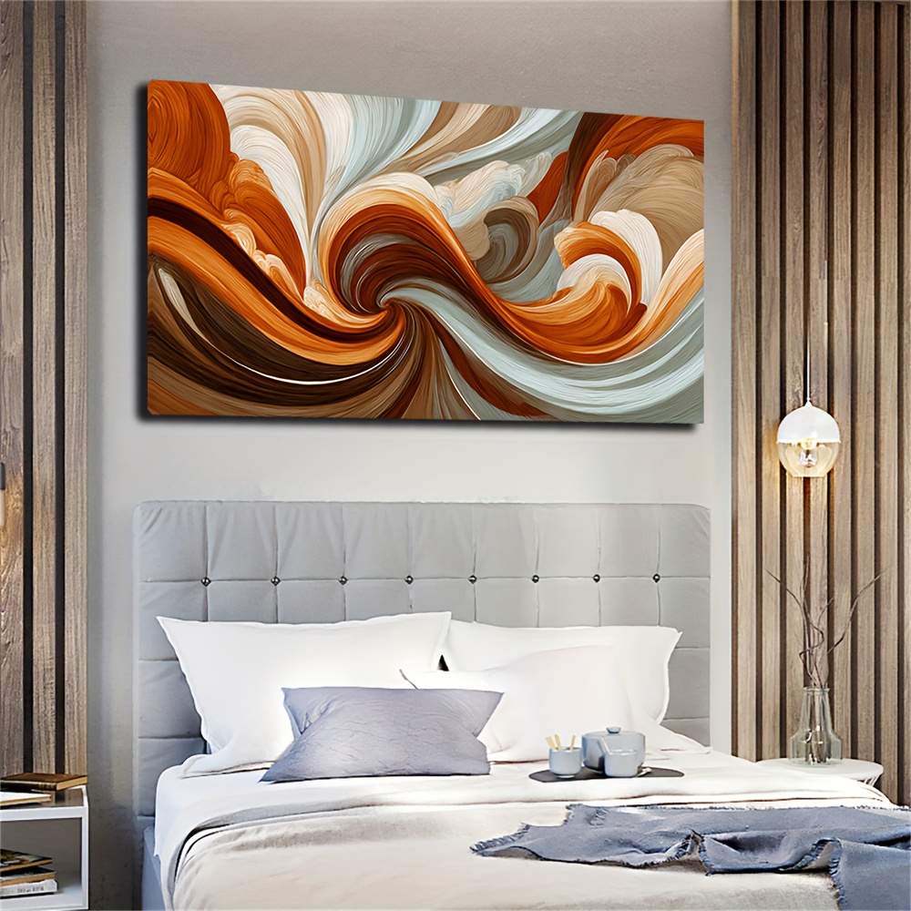 TEMU 2d Flat, 2d Flat, 2d Flat 1pc Of Borderless Abstract Style Canvas Measuring 50x100cm (20x40 Inches) With Flowing Colors Resembling Waves,