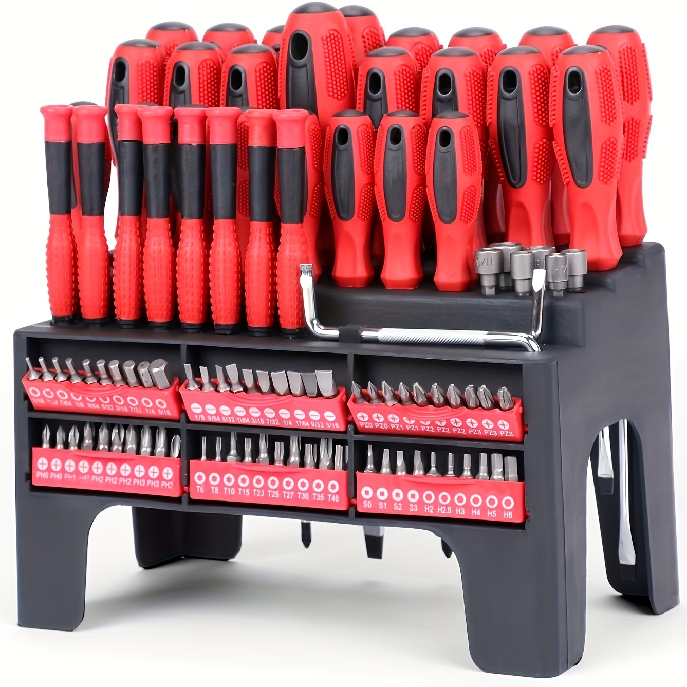 

100pcs Quality Professional Magnetic Screwdriver Set Ratchet Handle Socket Auto Repair Kit For Repair Tool Household Tools