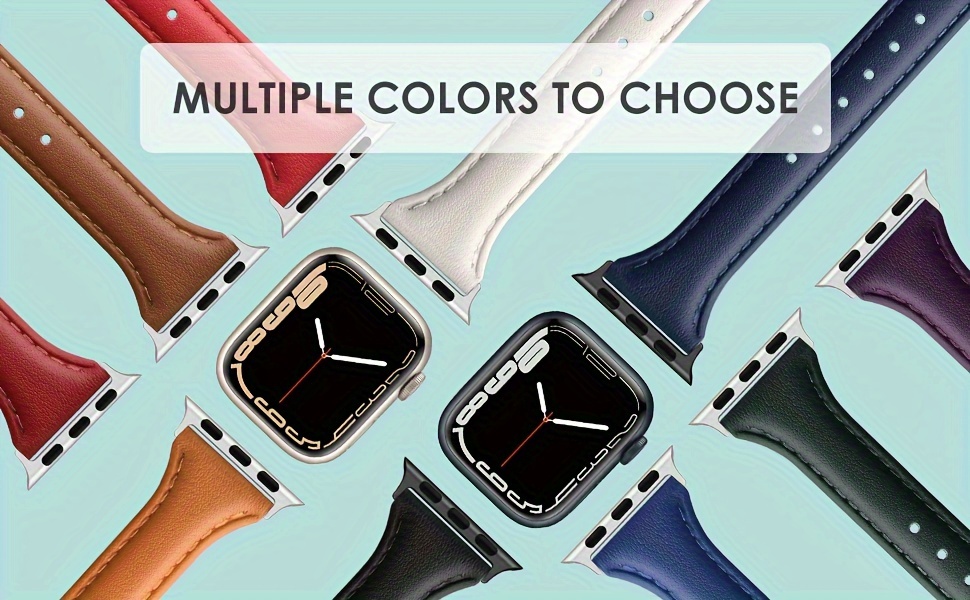 Ultra-thin Synthetic Leather strap for Apple Watch strap 38mm,40mm,41mm,42mm,44mm,45mm, 46mm,49mm,superfiber PU Synthetic Leather,for iWatch series 11/10/9/8/7/6/5/4/3/2/1/Ultra/SE