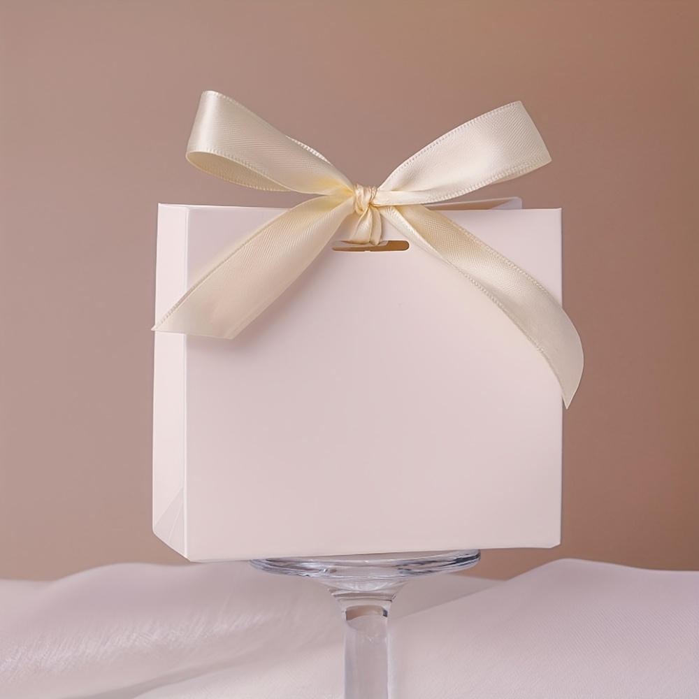 VEESUN Scatole Regalo Piccole con Adesivi Ringraziamenti, Scatole Portafortuna Marrone 6x9cm