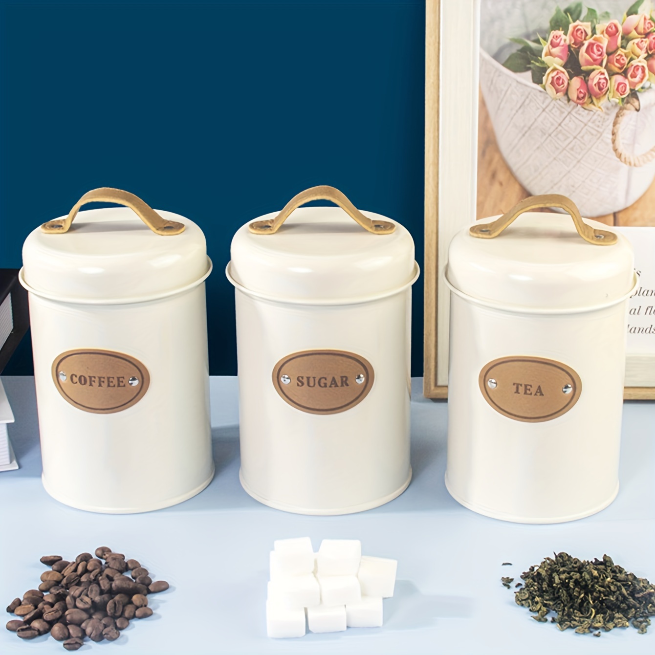 Set of with Sealed Containers, Suitable for Storing Coffee, Tea, Sugar,  And Snacks, Featuring a Moisture-Proof Design And Sealing